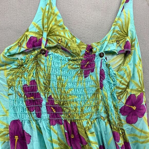 Vintage J&J Hawaii 100% Rayon Maxi Dress 2XL Tropical Granny Core Hippie Gypsy - Picture 13 of 15